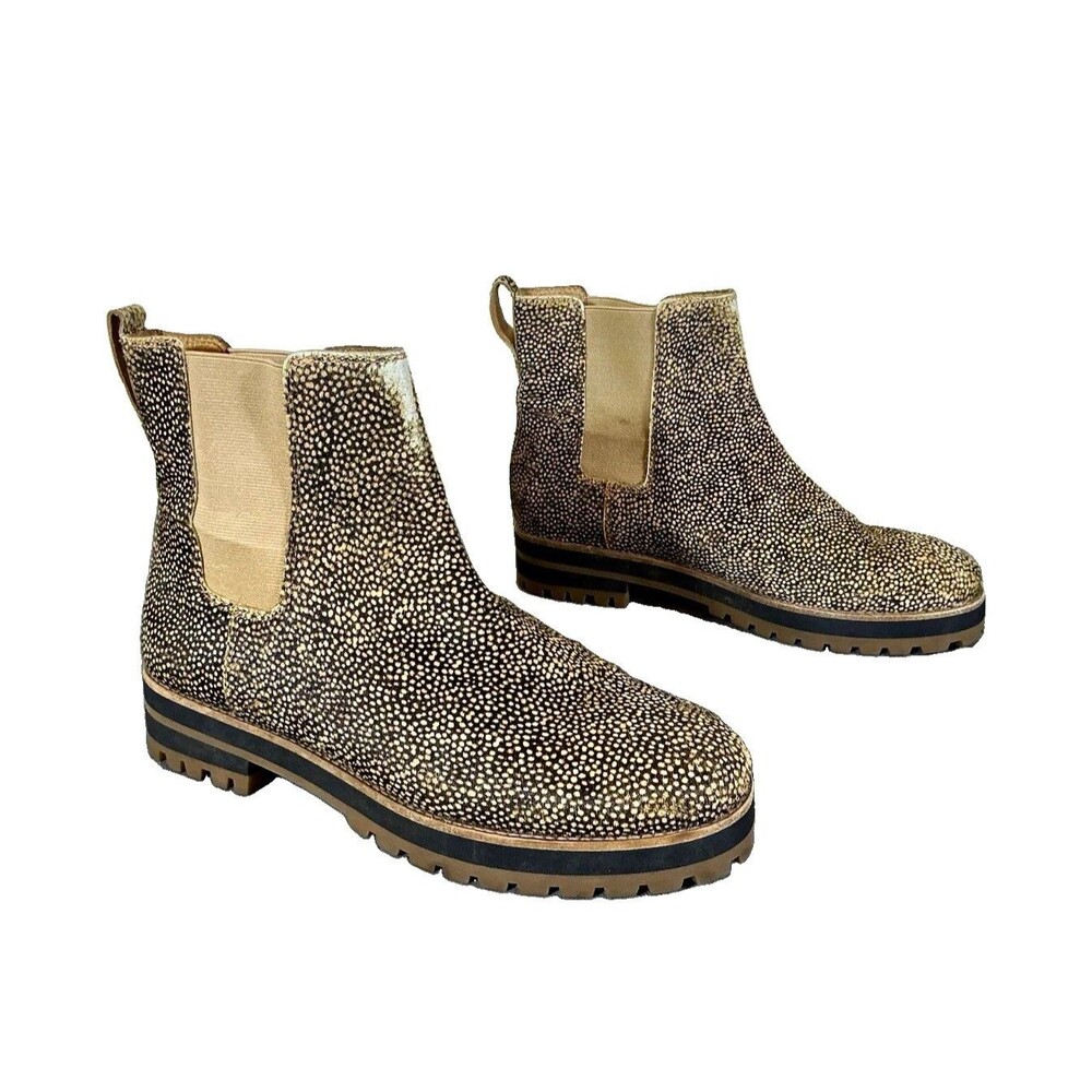 Madewell 10 C Cow Hair Slip On Boots Cat Print Women’s Ankle
